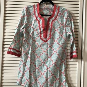 Jcrew blue and pink beach cover up